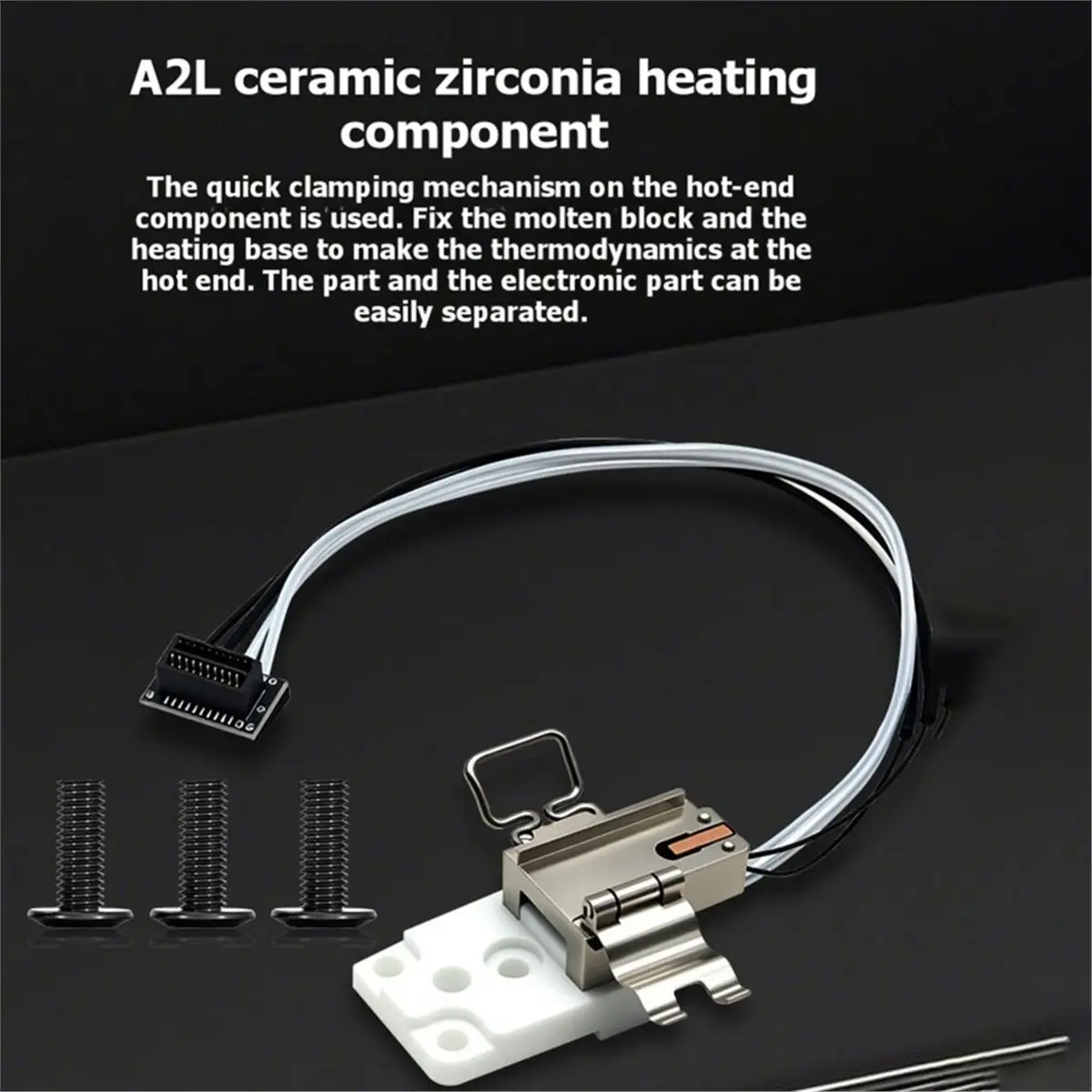 A2L Hotend Heating Component Kit for A2L/A1/A1mini Upgrade Ceramic Zirconia Base Heater Block Replace Kit