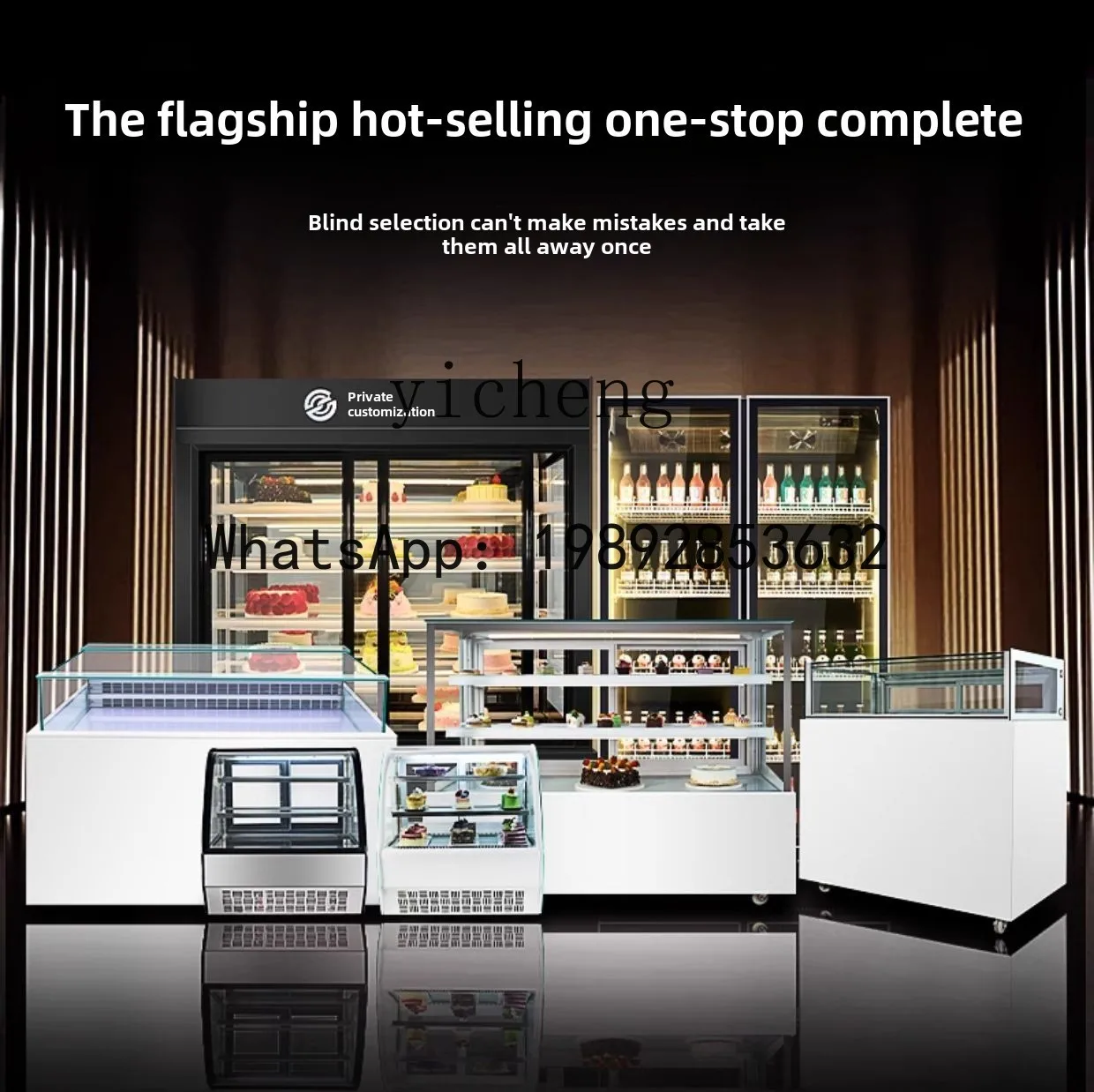 AB 1-vitrinekast gekoeld commercieel luchtgekoeld kleine desserts West Point koelkast vers