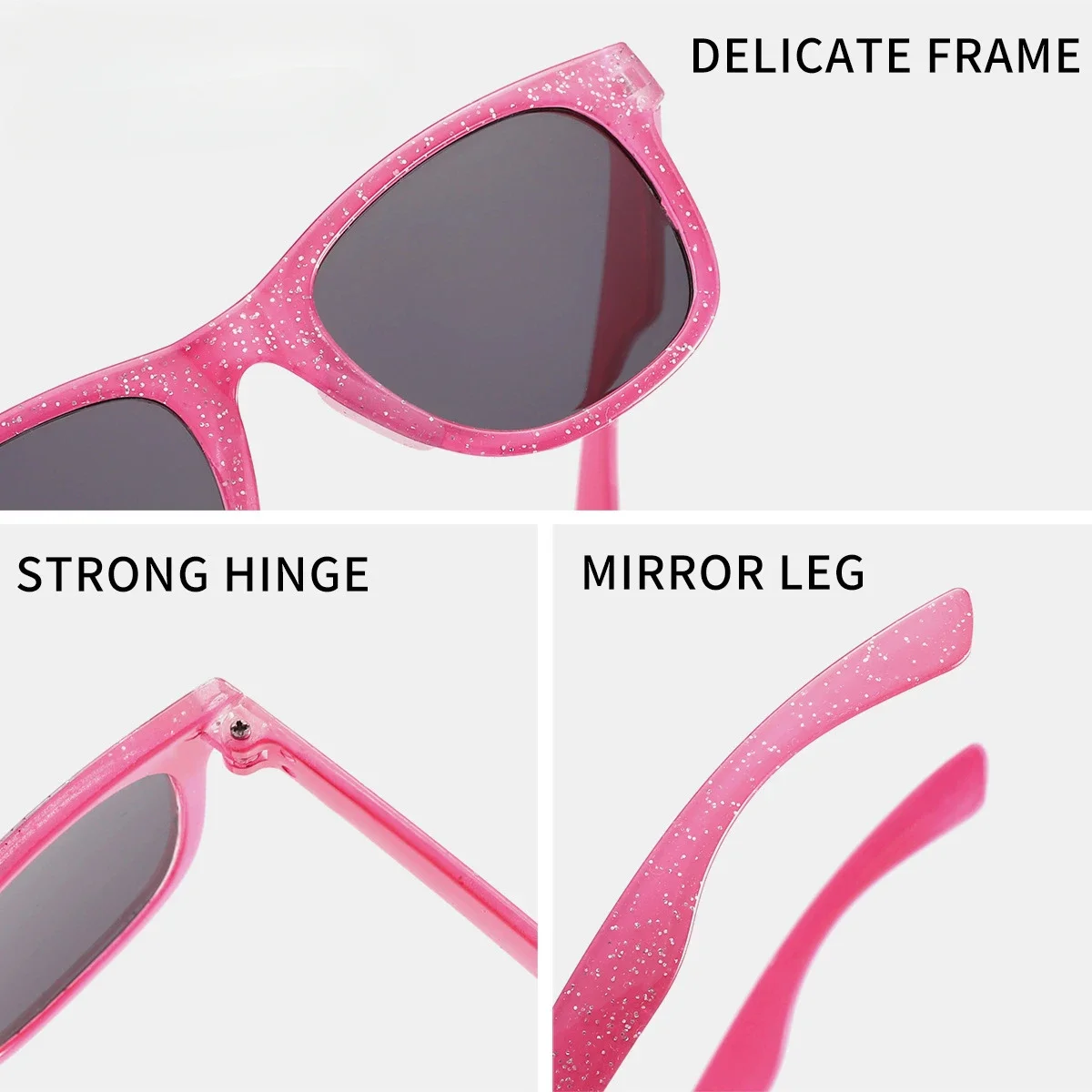 2024 New Trendy Cool Children's Colorful Shiny Square Sunglasses Girls Trendy Fashionable Cute Sun Glasses Kids Eyewear