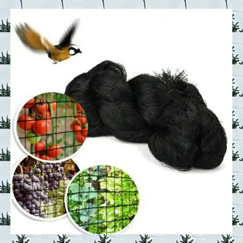 

ABLG 2X Black Nylon Anti Bird Net Netting Mesh For Fruit Crop Plant Tree Bird-Preventing Netting 15X7.5M