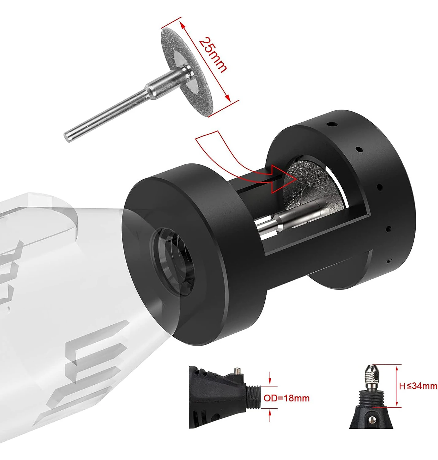 Tungsten elektrot kalemtıraş değirmeni TIG kaynak aracı w/Cut-Off yuvası çok açılı ve uzaklıklar yatay delik elektrot Grinde araçları