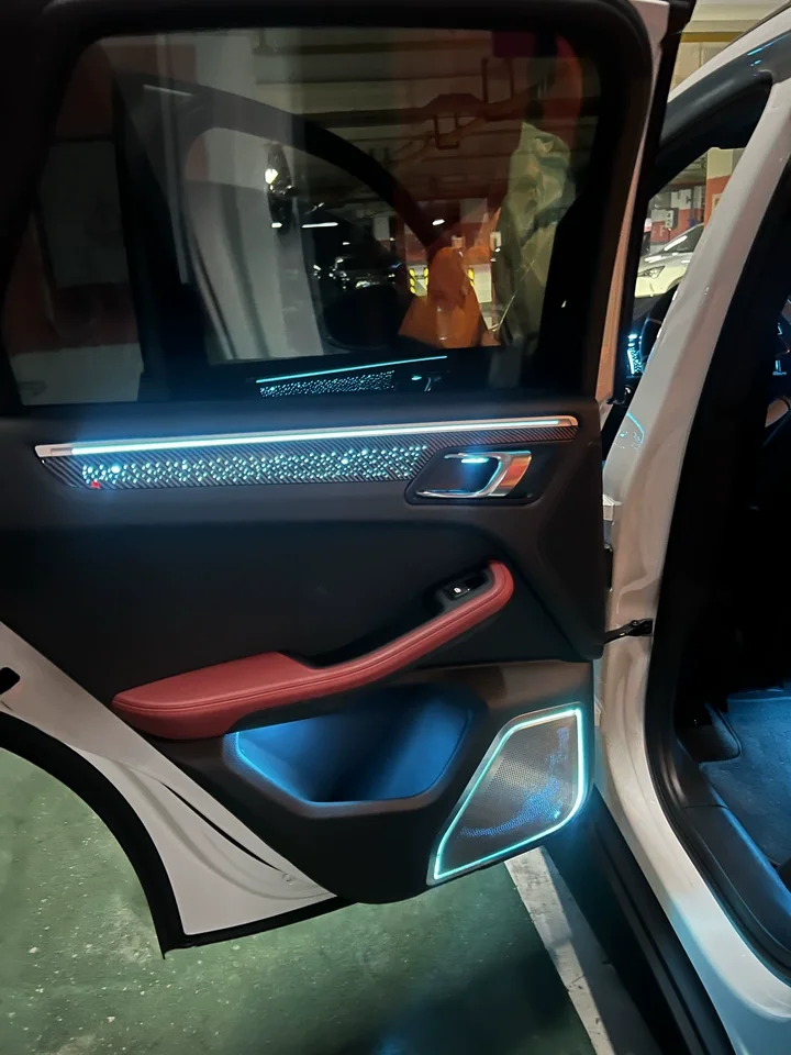 For ICarsin New Star Dynamic Ambient Light For Porsche Macan 2018+ Interior LED Lighting Upgrade Trim Panel Atmosphere Accessori