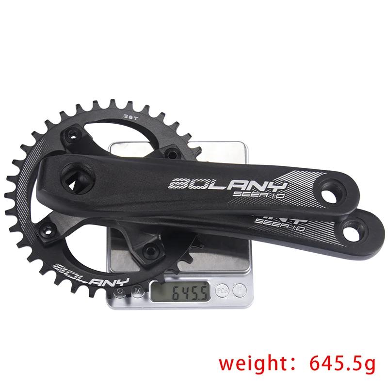 Bolany 104BCD Crankset square connecting rods Aluminum Alloy 170mm 34/36T Single Chainring Crank for 7/8/9/10/11/12S MTB Bike