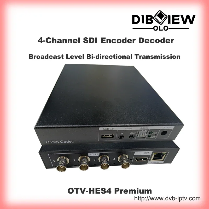 

H.265 4Ch SDI Input and 1Ch HD Output 1080P Broadcast Level Bi-directional Transmission Simultaneously With SRT Encoder