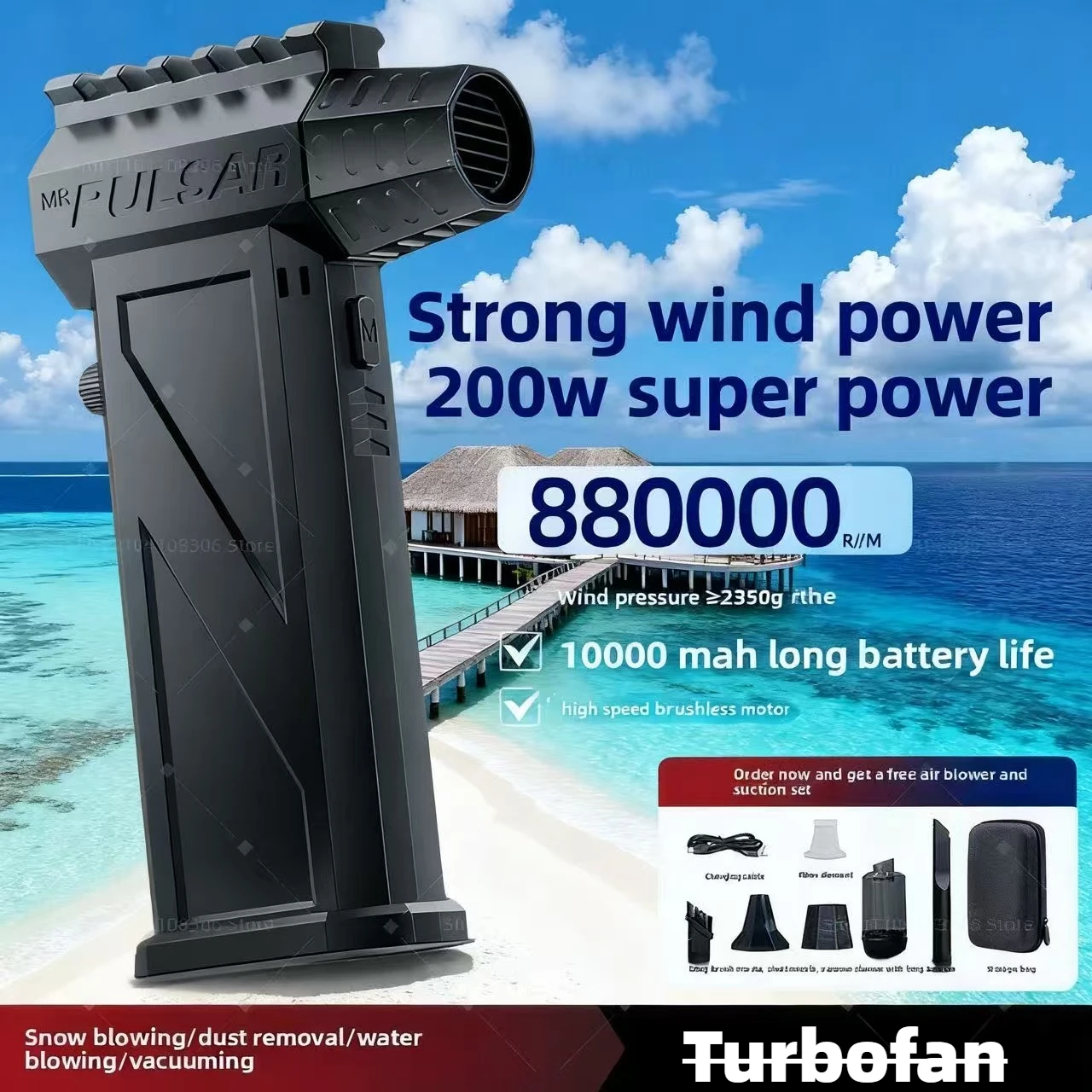 منفاخ X3pro لإزالة الثلوج في الشتاء 880000 دورة في الدقيقة منفاخ قوي مكنسة كهربائية من النوع C شحن الرياح القوية 53 متر/الثانية مروحة عنيفة بدون فرش #1