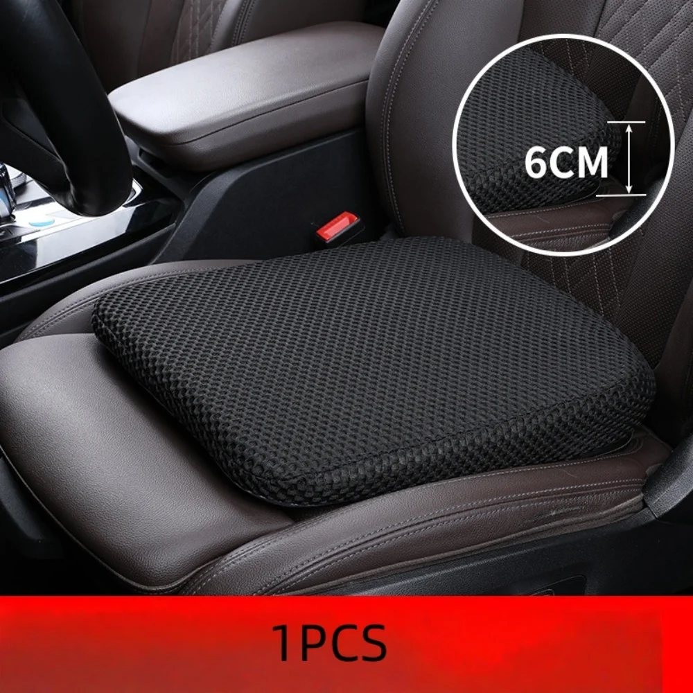 6cm Heightening Car Seat Cushion Sloped Memory Foam Driving Booster Pad Breathable Mesh Car Seat Pad for Student Drivers