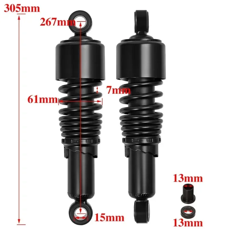 

Amortiguador trasero Universal para motocicletas, 267MM, 10,5 ", suspensión para Harley Touring Sportster, Honda, Suzuki