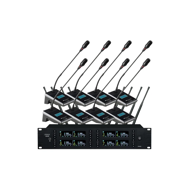 H8408 Professional One To Eight Wireless Conference Microphone Gooseneck
