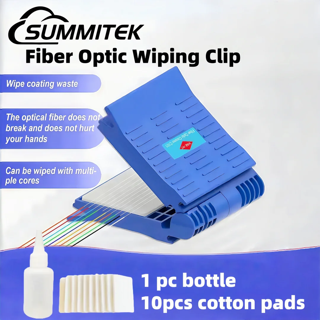 

SUMMITEK Fiber Optic Cleaning Clip Fiber Cleaner Wipes and Wiping Paper Wiping Device Fiber Optic Cleaning Tool