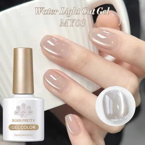 Imagen 2 del producto BORN PRETTY-esmalte de Gel magnético para gatos, 10ml, alta transparencia, efecto blanco claro de luna, larga duración, para salón, manicura LED UV