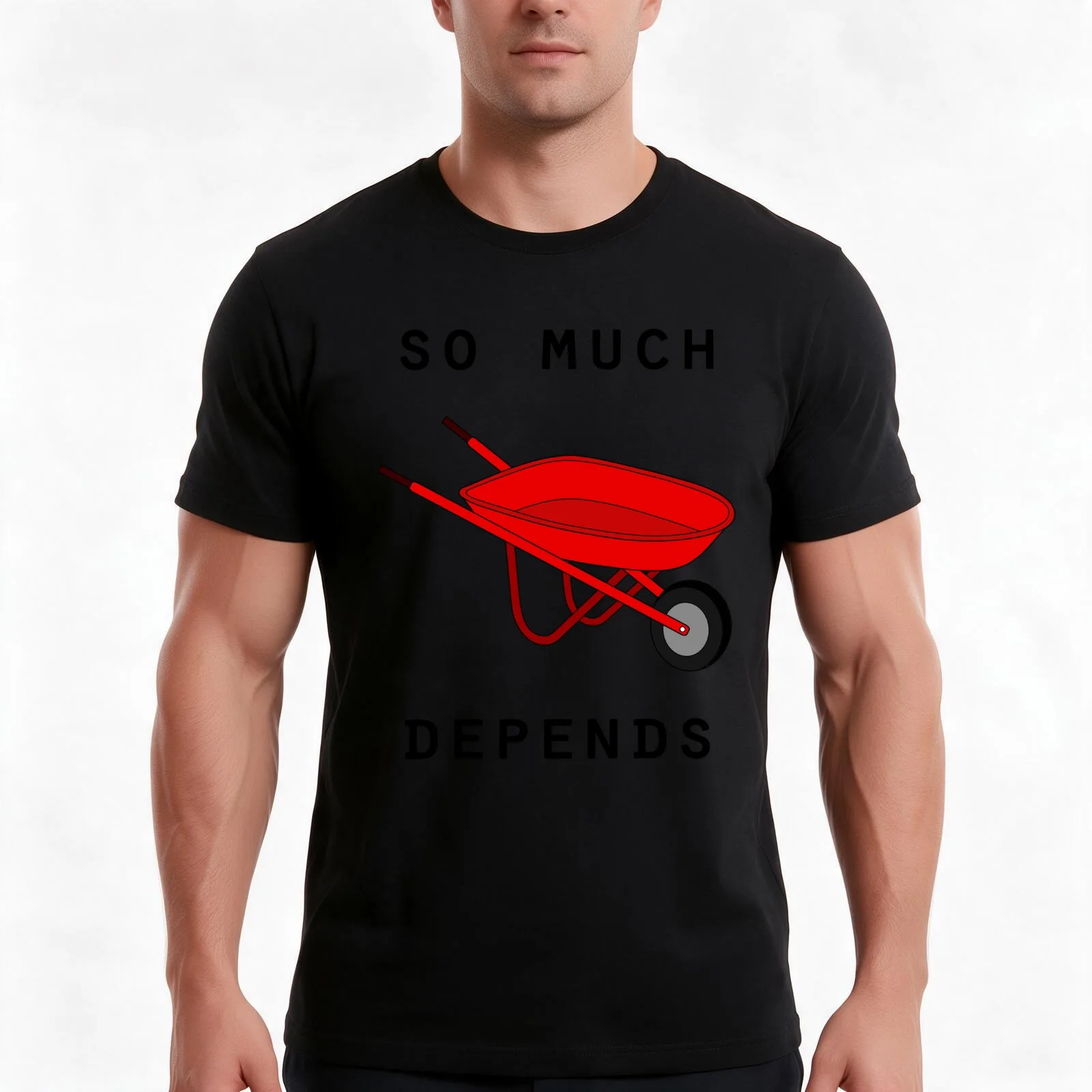 So much depends upon a red wheelbarrow T-Shirt, Summer Casual Cotton Tee, Oversized Streetwear Tops, Vintage Graphic Print
