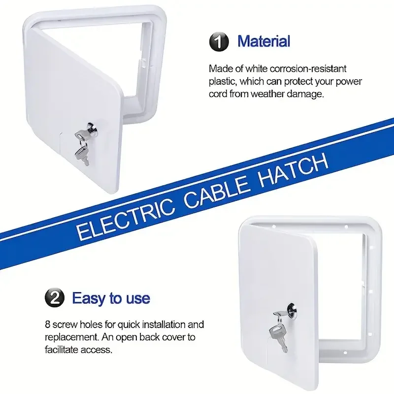 Waterproof Hatch With Lock Power Line Hatch Plastic Water Filler For Car Camper Caravan Motorhome