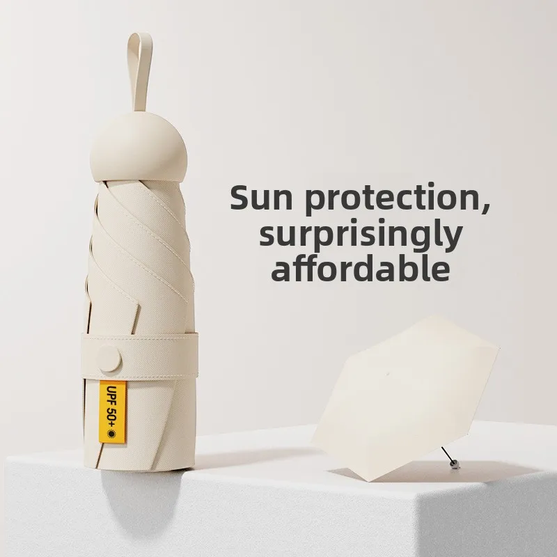 Ultra-light Manual Sun Umbrella Women's High Aesthetic Value UV Protection Sunshade Rainproof Foldable Stainless Steel Stick