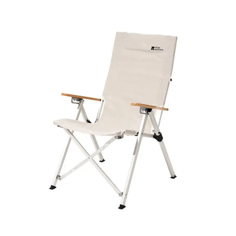 

High recliner outdoor camping adjustable folding chair portable single chair aluminum alloy back chair mountain river
