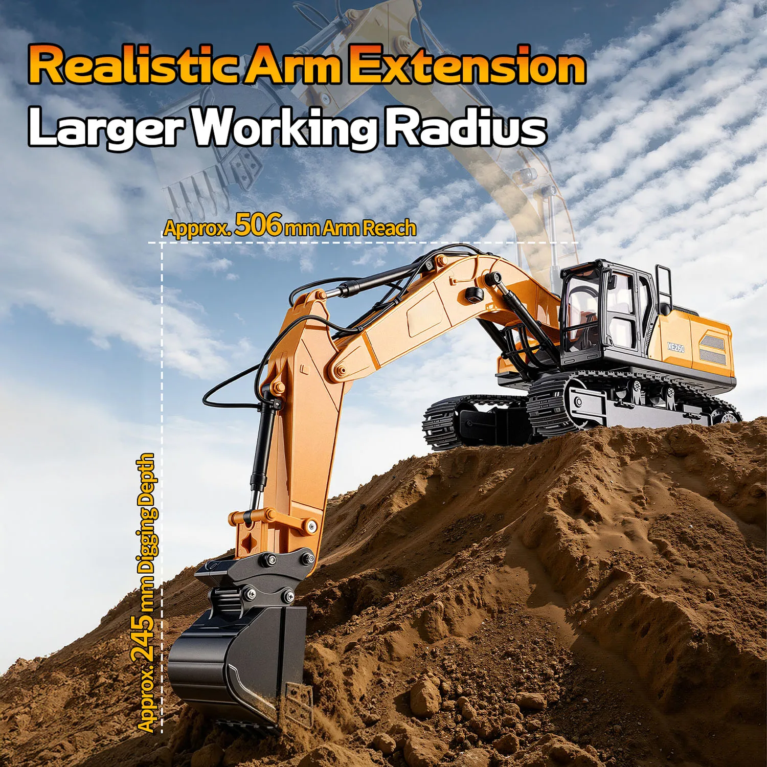 Rc Excavator Hydraulic - 1/18 HUINA XE1260 Electric RC Excavator