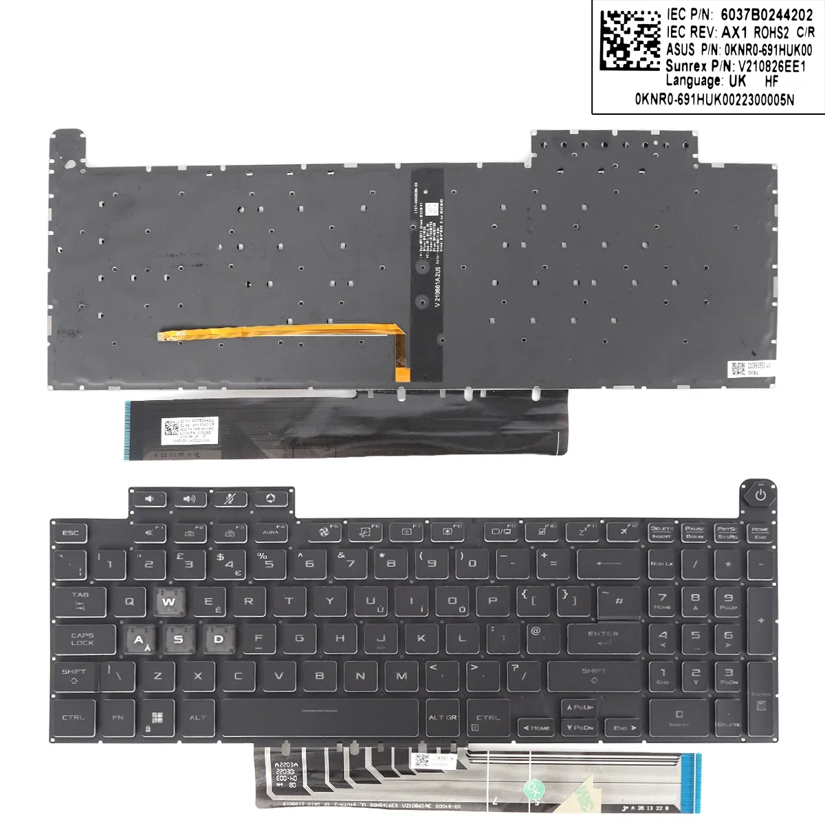 

UK Laptop Keyboard for ASUS TUF Gaming F15 A15 F17 A17 FX507 FX507Z FA507 FA507R FX517 FX517Z FX707 FX707Z FA707 FA707R