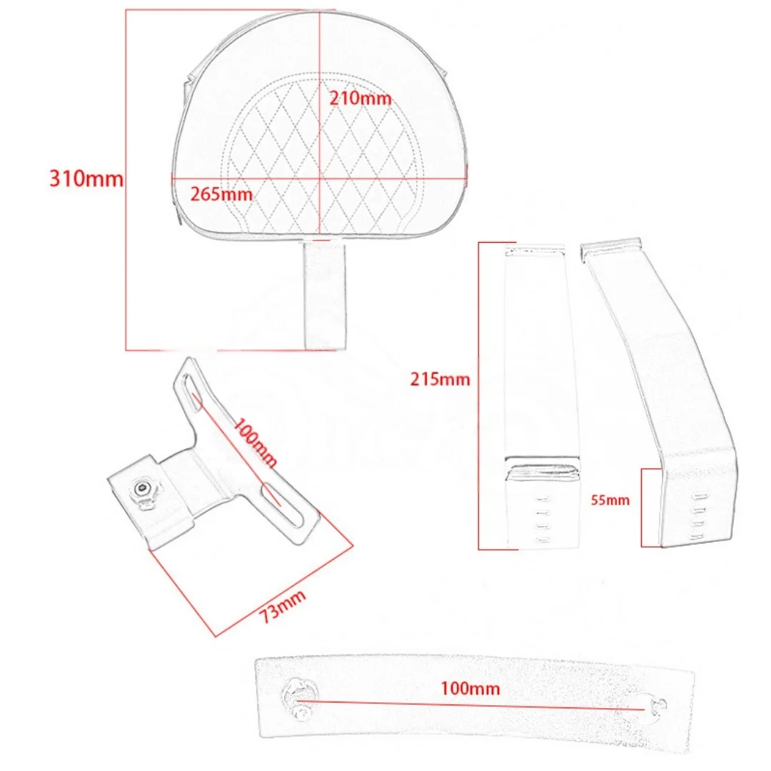 For Harley Softail Breakout Fat Boy Heritage Classic Commander Driver Mid‑Height Backrest Modified Motorcycle Accessories
