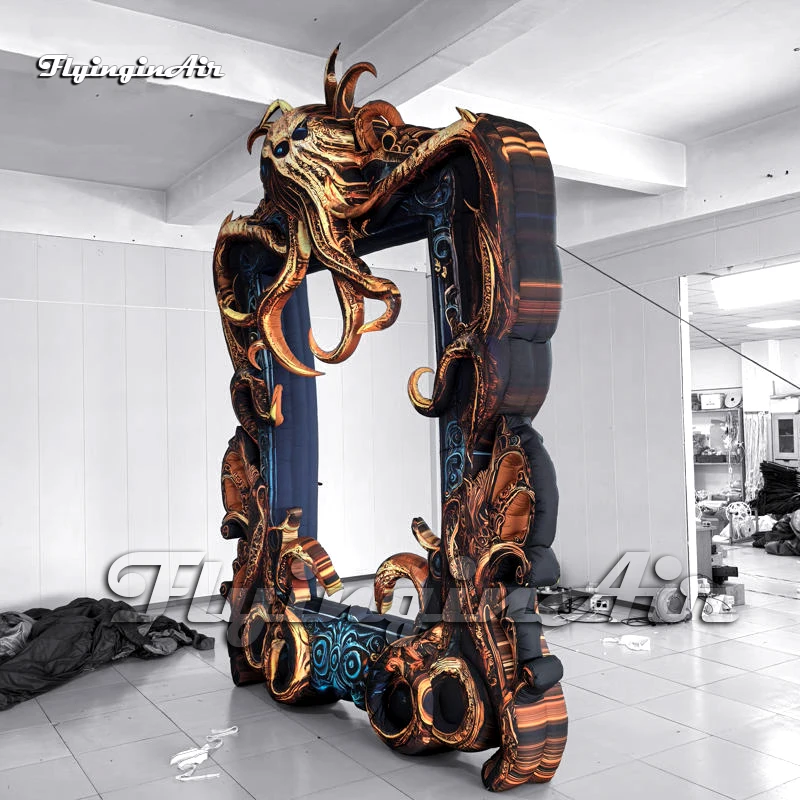 4m Giant Inflatable Octopus Cthulhu Photo Frame with Tentacles for Halloween Party Backdrop
