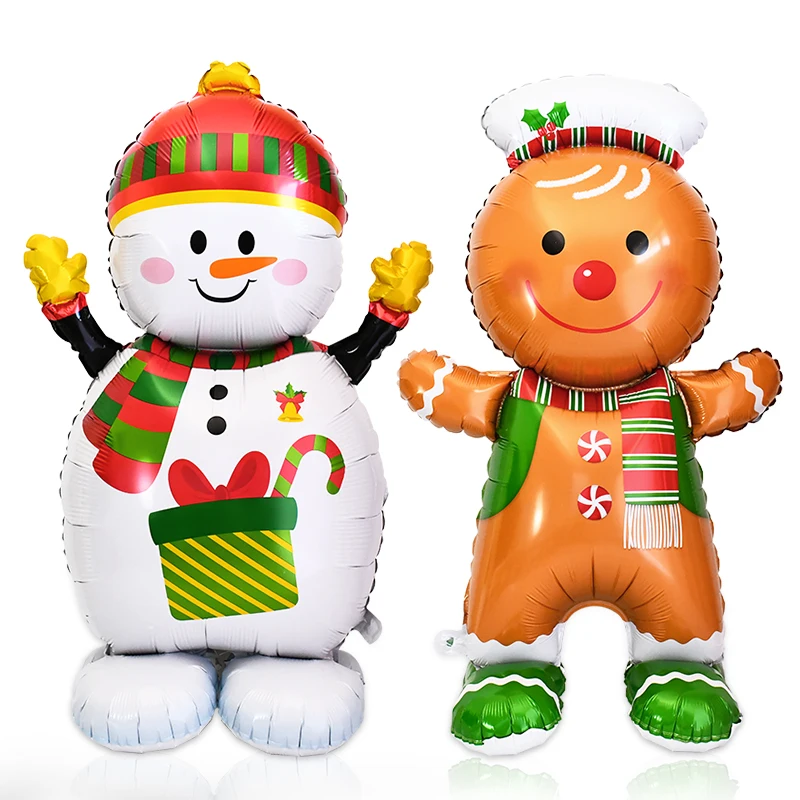 

Large Christmas Standing Balloon Santa Claus Snowman 4D Aluminum Foil Balloon Merry Xmas Party Decor For Home New Year Navidad