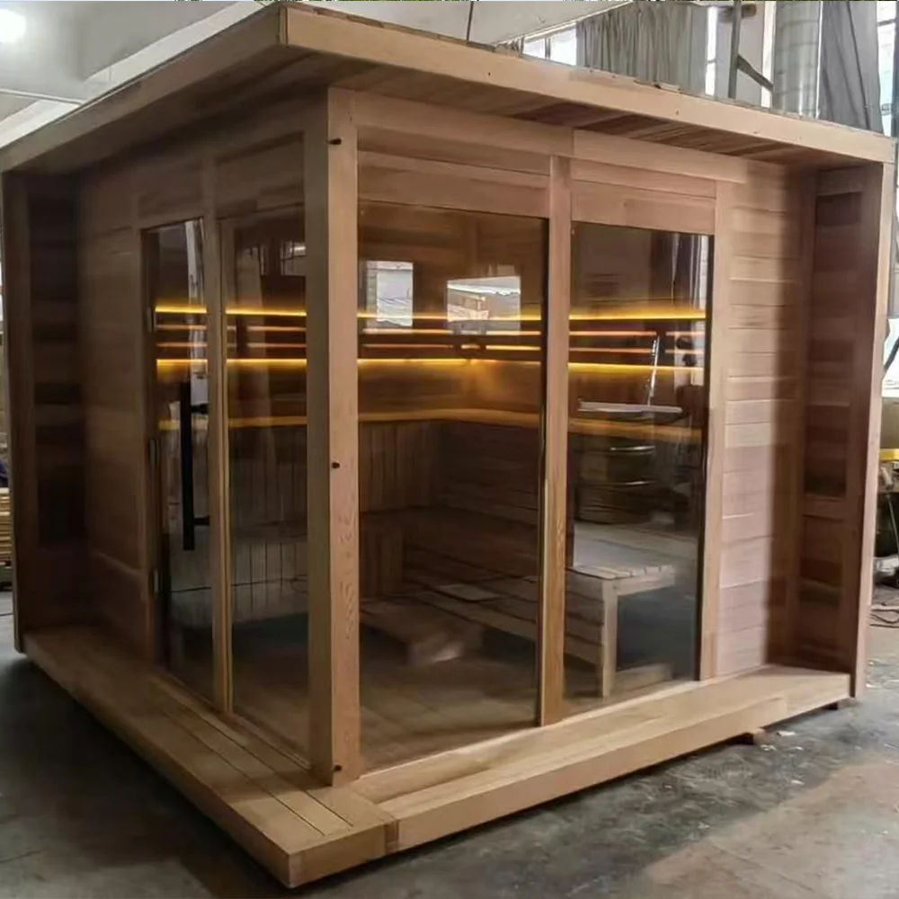 

Outdoor Sauna House Electric Regular Sauna 4 Person Outdoor