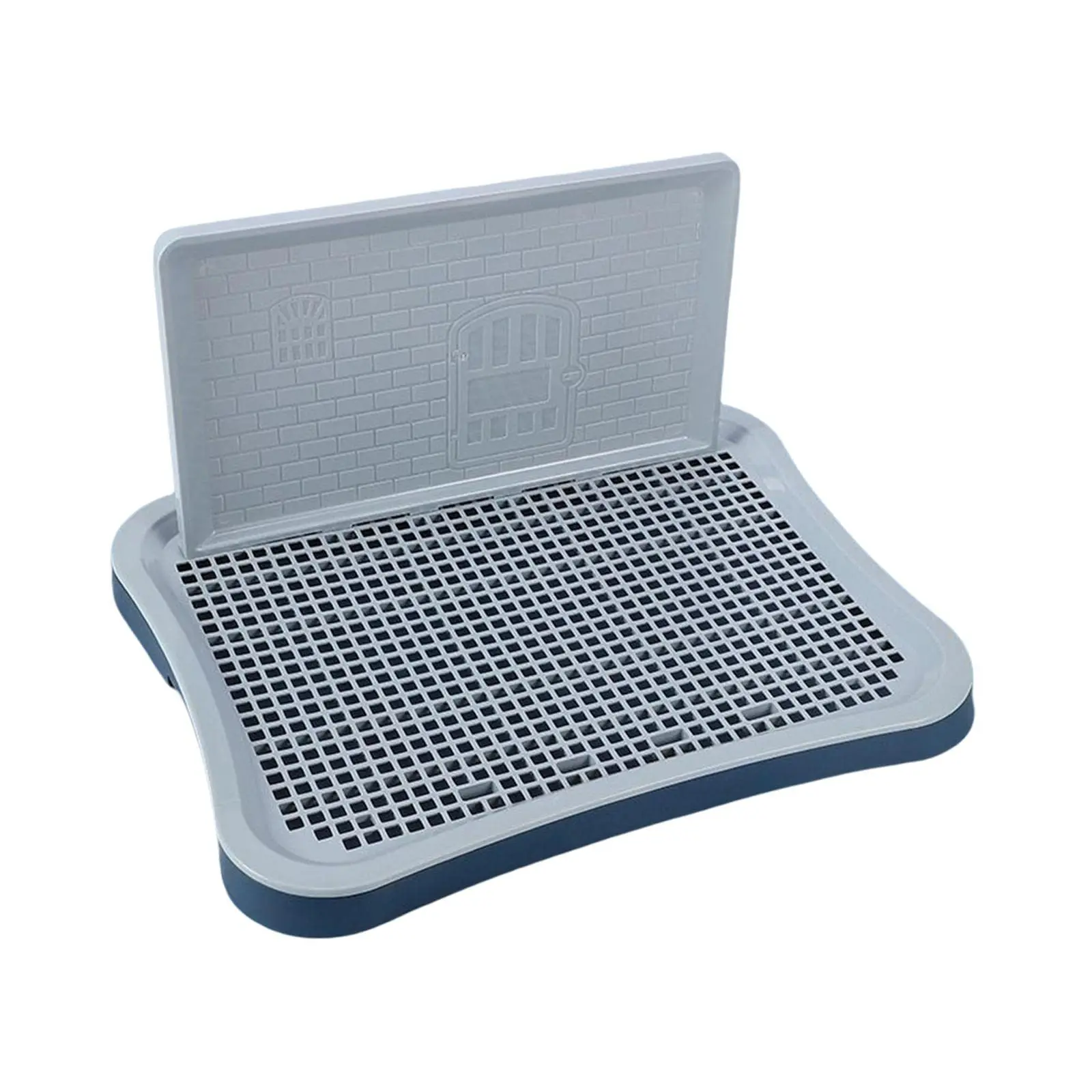 Indoor Dog Potty Tray With Wall Column Removable Mesh Pad Holder Adjustable Plastic Puppy Training Toilet For Small Medium
