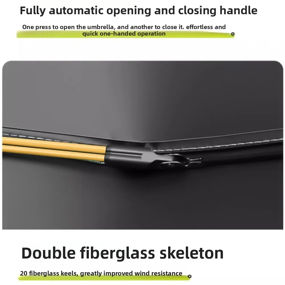 

Portable Double Keel Automatic Umbrella Folding UV Protection Rain Umbrella Sun Shad Windproof Vinyl Folding Umbrella Daily Use