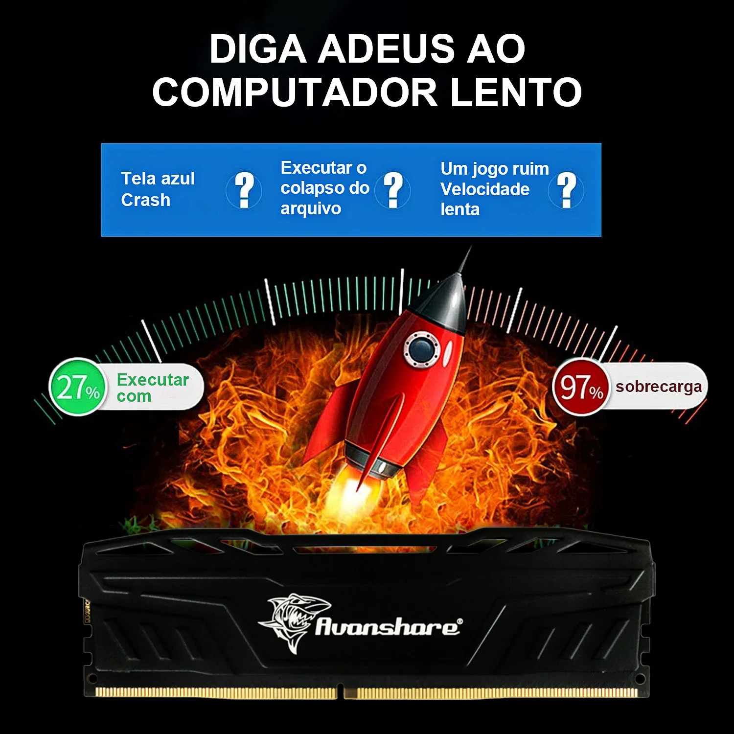 Imagem -04 - Avanshare-memória Ram Ddr4 32gb 16gb 8gb 3200mhz 2666mhz 2400mhz com Dissipador de Calor para Motherboards Intel e Amd