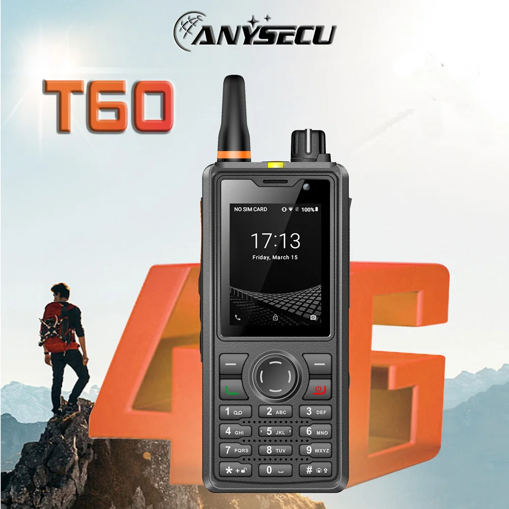 ANYSECU T60 4G Network Radio WiFi GPS LTE WCDMA GSM POC Radio F41 Unlocked Compatible with Zello Real-PTT Echolink POCstar