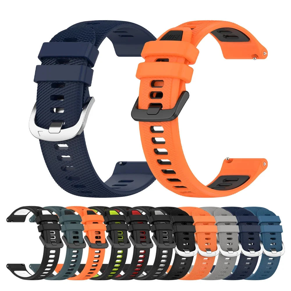 Pulseira de relógio de silicone 20mm 22mm para garmin vivoactive 6/5/4 pulseira para garmin forerunner 165 245 255 265/venu 3 2 sq pulseira esportiva