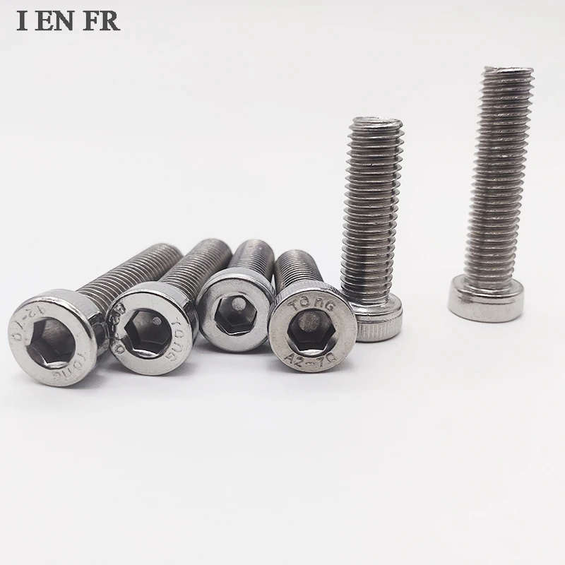 1/2/5/10/20 PCS M3 M4 M5 M6 M8 M10 M12 DIN7984 Stainless Steel Hexagon Hex Socket Thin Short Low Cap Head Screw Without Knurled
