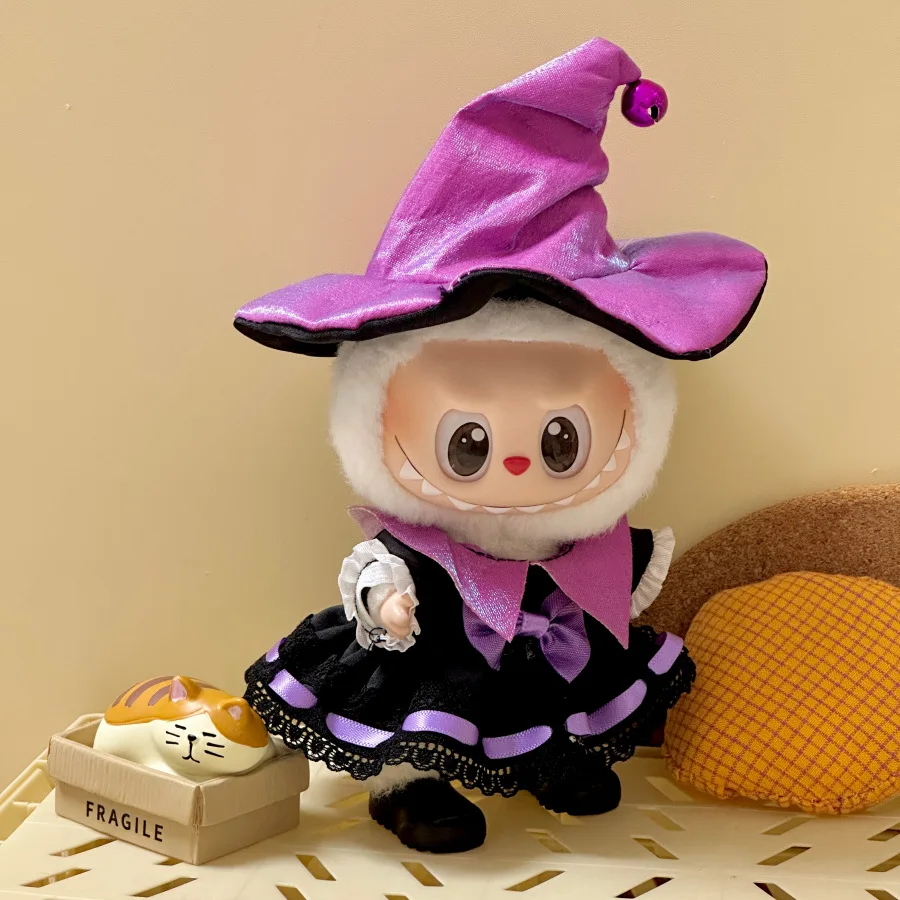

17cm Labubu 1-3 Gen Doll Outfits | Halloween Christmas Set Skirt Bib Pants | Clothes for Labubu Pendants Accessories No Shoes