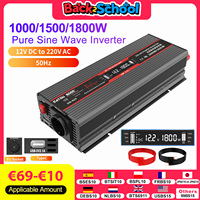 Datouboss 12v Inverter 1000W 1500W 1800W for 220v with EU Scoket USB Portable LCD Display 12v 230v converter 50Hz
