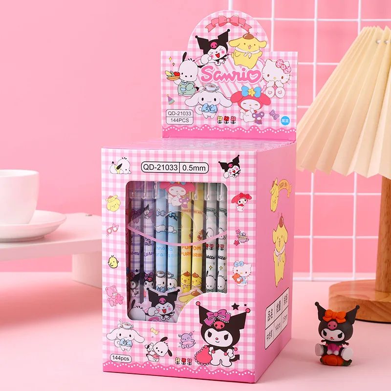 

12Pcs Sanrio Hello Kitty Erasable Gel Pens Cartoon Pen Blue Black Water 0.5 Cute Signature Pen Stationery School Supplies Gifts