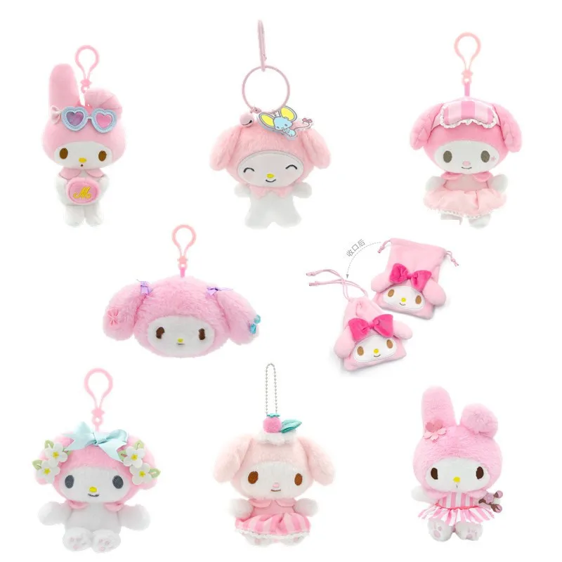 

Sanrio Melody маленький кулон кукла рюкзак кулон плюшевый брелок кукла Kawaii плюшевая игрушка подарок на день рождения для девочки