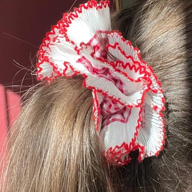 

652F Elastic Lace Hair Bands Ponytail Holder Female Scrunchies Vintage Hair Elastics