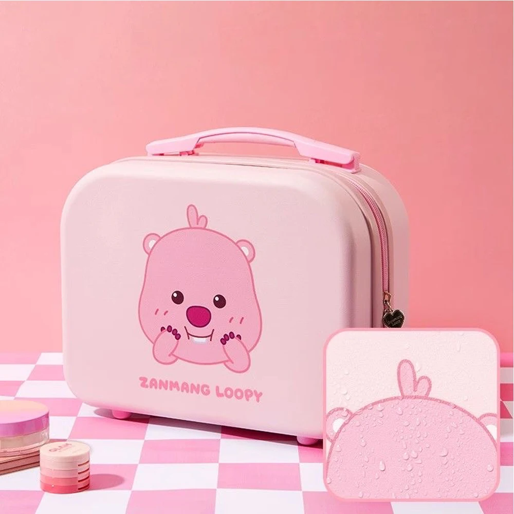 MINISO Loopy Handheld Suitcase Anime Cartoon Cute Outdoor Portable Small Travel Case Large Capacity Storage Cosmetic Bag