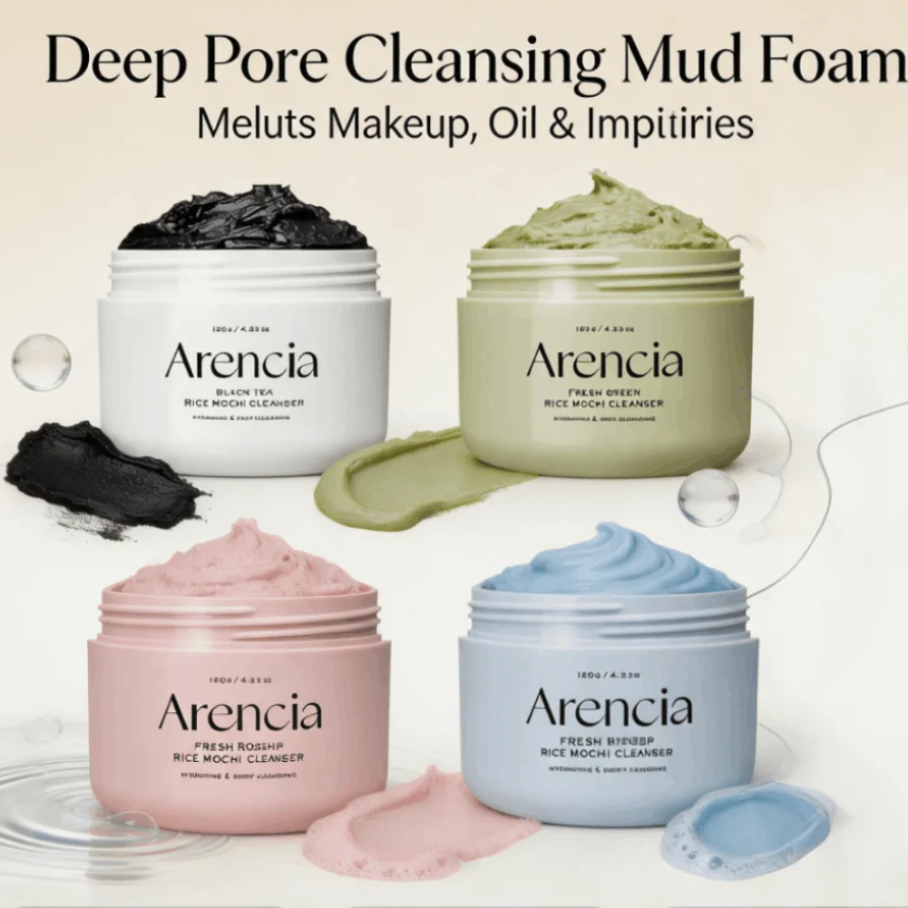 Arencia Fresh Rice Mochi Cleanser 120g Deep Cleansing Face Wash Easily Emulsifies Makeup & Excess Oil, Non-Drying for Soft Skin