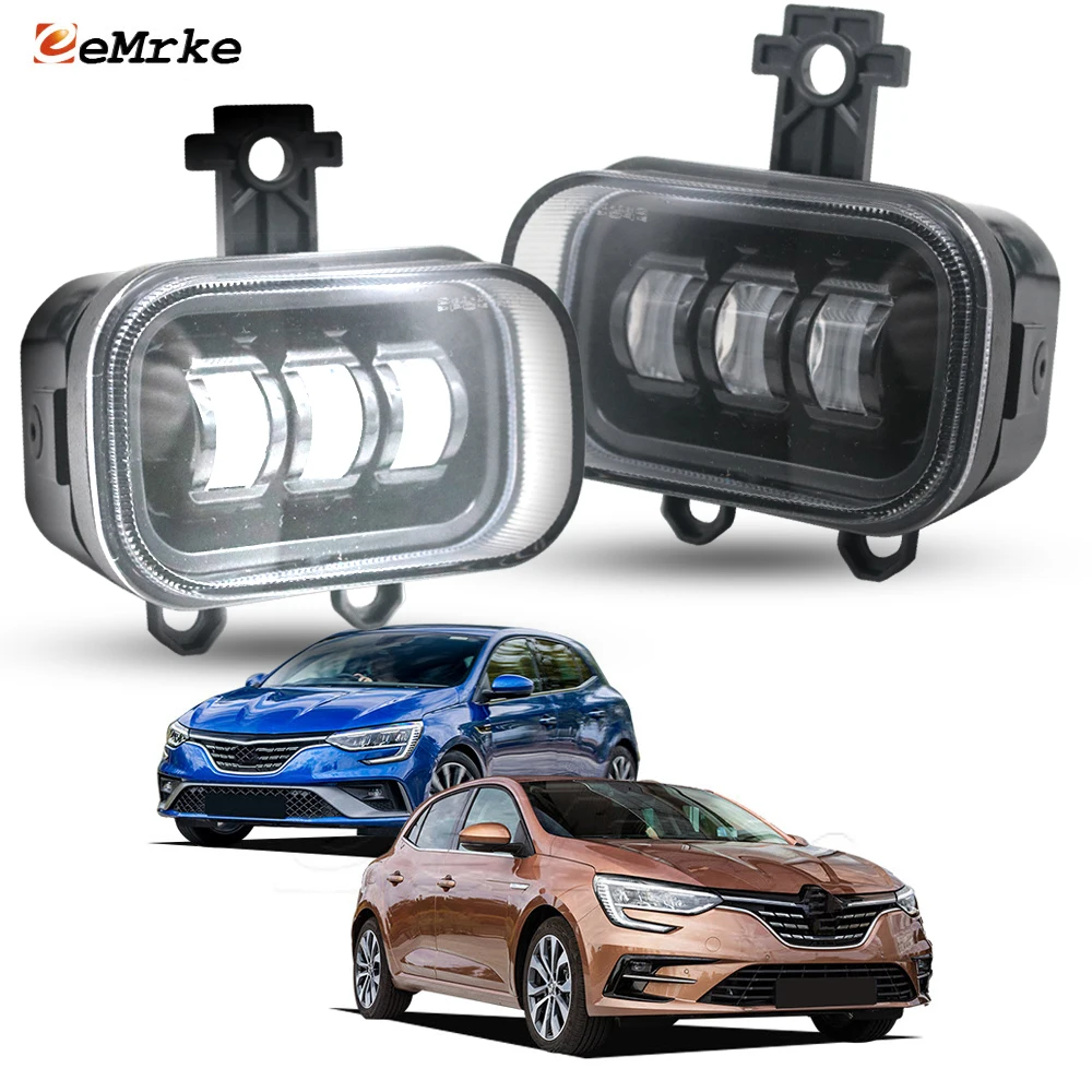 White or Yellow LED Fog Lights DRL 40W 12V for Renault Mégane IV Phase II Megane RS Line 2020 2021 2022 2023 Replace Good Choice