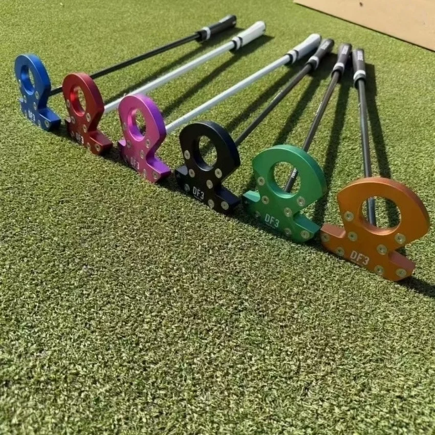 Putter de golf multicolor D-F-3, putter de torque cero, para diestros, con varilla de grafito ACCRA, negro/blanco, Press Pistol 2 °   gris