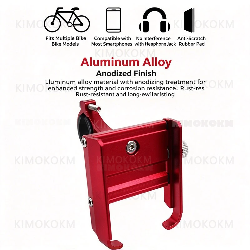 Motorcycle Modification Aluminum Alloy Electric Bike Shockproof Fixed Navigation Mobile Phone Holder Riding Equipment For Bicycl