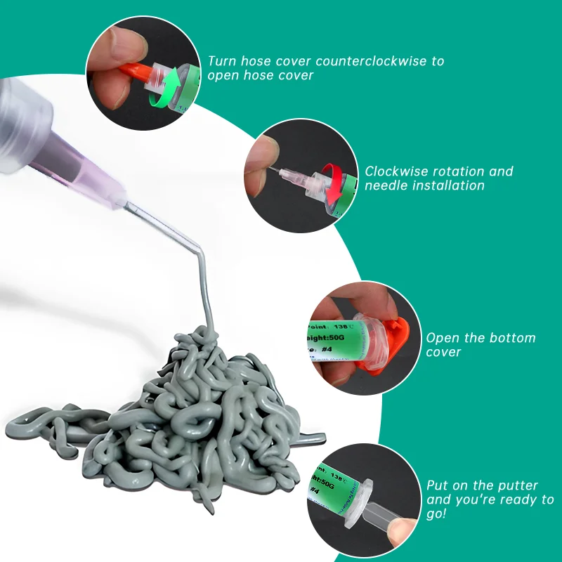 Low Temperature Syringe No Clean Solder Paste New Type Lead-free Syringe Solder Paste Repair Led Sn42bi58 138℃ SMD Welding Paste