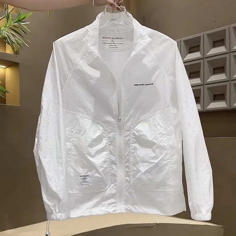 

Мужская летняя модная тонкая однослойная дышащая верхняя одежда 2024 года, молодежная цветная верхняя одежда, модная защита от солнца J...