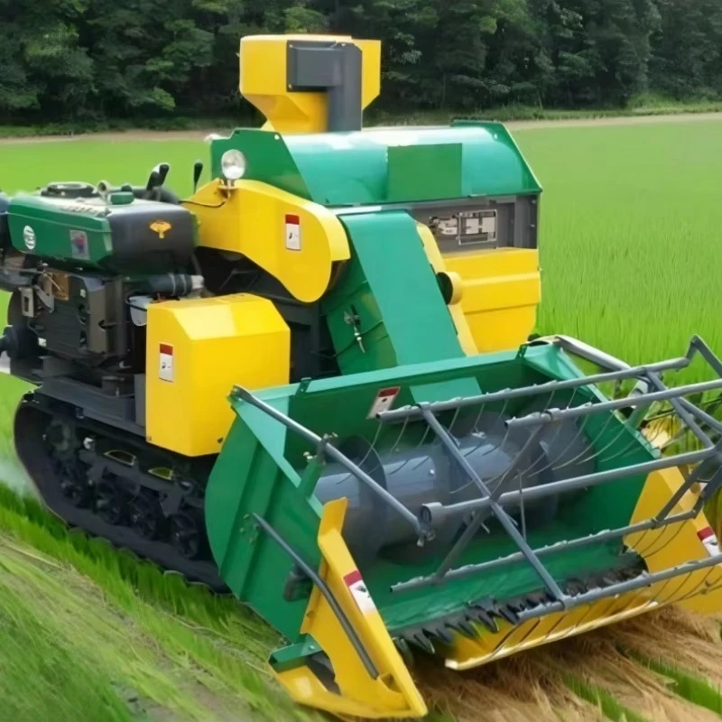High Productivity Compact Power Small Crawler Combine Harvester Modern Farming Equipment for Corn Grain Core Motor Engine