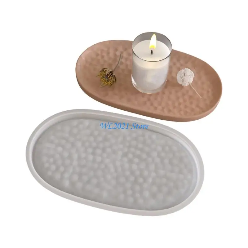

G5GC Silicone Crafting Mold Jewelry Trays Moulds Oval Decorative Tray Molds