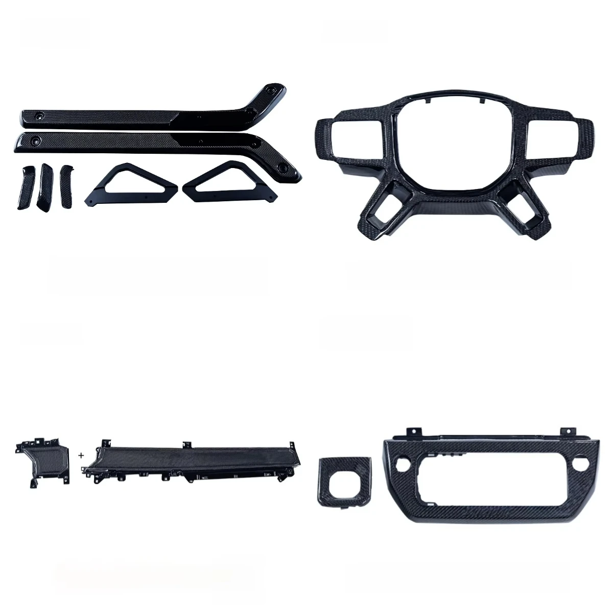 

Комплект отделки салона из карбона для Defender 2020-2024: накладки на приборную панель и руль