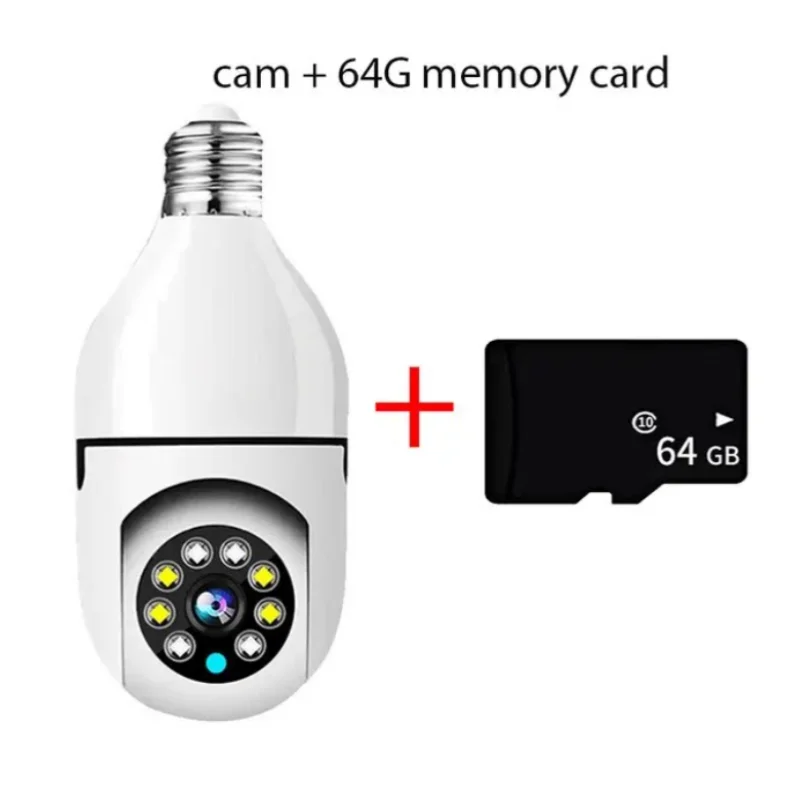 Panoramic lamp head camera wireless E27 light bulb camera 360-degree rotation night vision hot direct sales