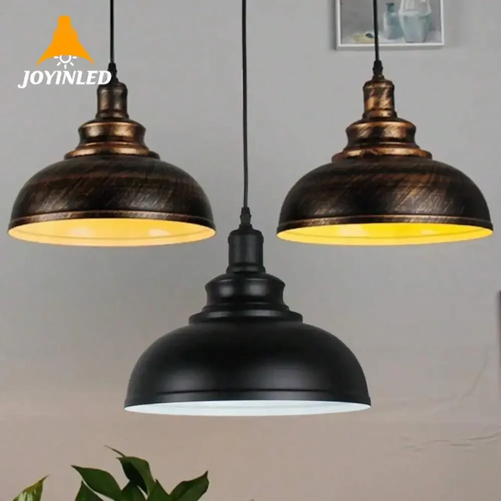 

1pc Retro Black Silver Copper Surface Mounted Hanging Light Industrial Pendant Lamp for Restaurant Kitchen Living Room Bedroom