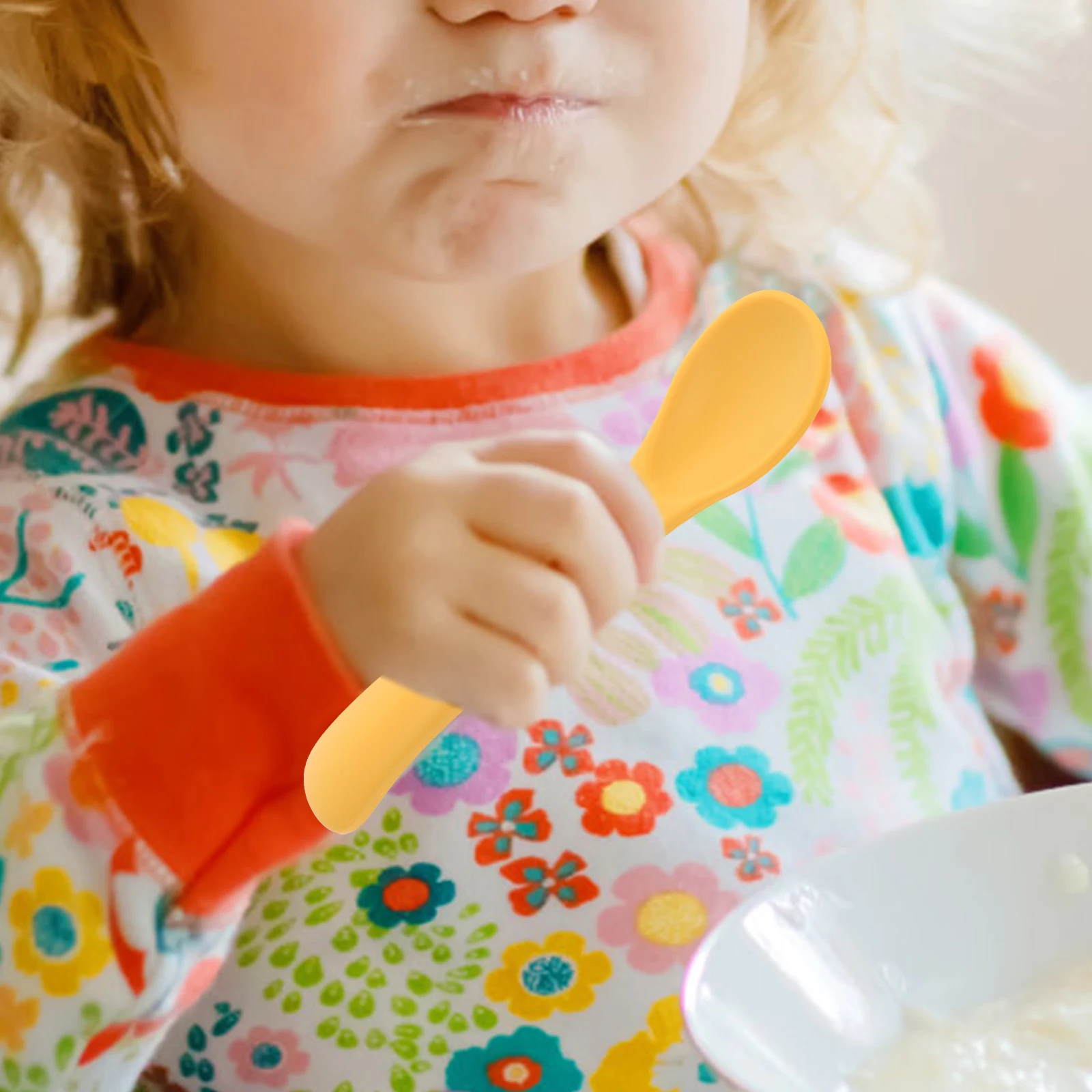 

10 Pcs Silicone Spoons Baby Feeding Toddler Soft Trainer Spoon Kids Tableware Bright Feeding Bending Compact
