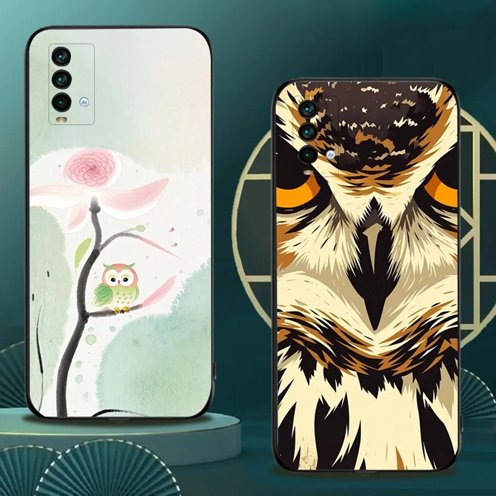 

Animal Owl Phone Case For Xiaomi 11 Redmi Note 11 5G 8T 9A 9 10T Note8Pro Note9 12SUltra Black Case