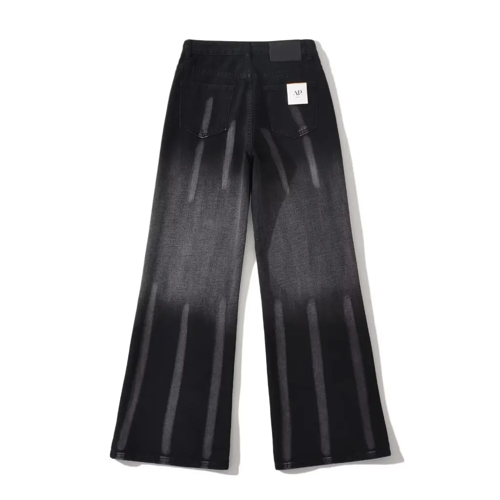 

Women's American-Style Tie-Dyed Washed Black Jeans High Street Loose Wide-Leg Mopping Pants Autumn Trendy Hot Girl Clothing